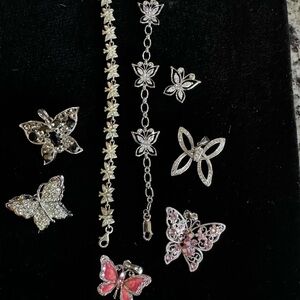 Silver Butterfly Jewelry Bundle
